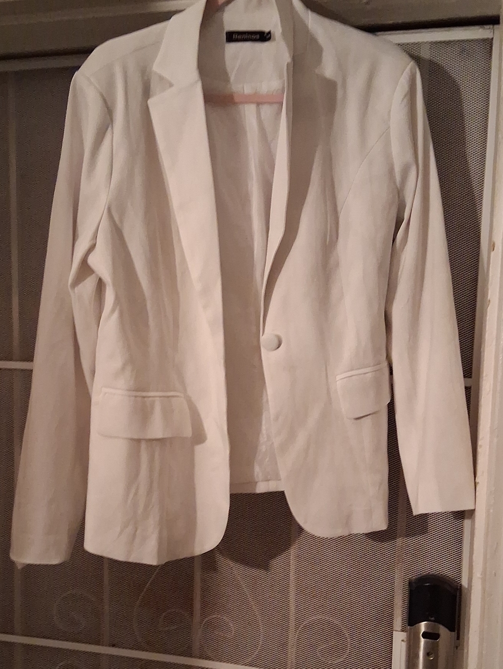 Cream Single-Button Tailored Blazer for Women Flawed Gem Vintage Retro Style